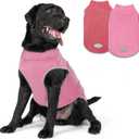 cyeollo 2 Pack Fleece Dog Sweater Vest Dog Sweatshirt Reflective Lightweight Pet Clothes for Large Dogs Girl Pet Apparel Pink, Fuschia, XXXL