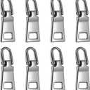 uxcell 8Pcs Zipper Pull Replacement, 1" Detachable Metal Zipper Handle Mend Fixer Tab Repair for Luggage Suitcase Backpack Jacket Bags Boots Coat Handbags, Gunmetal Black