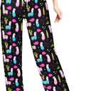 Womens Comfy Pajama Pants Wide Leg Drawstring Palazzo Lounge Pants Casual Pjs Sleepwear, XL