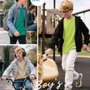 3 Pack Boys Waffle Long Sleeve T-Shirts 5-14 Years Kids Thermal Crew Neck Tops Youth Fall Warm Shirts Basic Tees (7-8 Years, Khaki, Blue Green, Fluorescent Green)