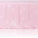 Poise3EHome Pink Sequin Tablecloth 50×72 Inch Rectangle Sparkly Fabric Table Cover Overlay for Valentine Birthday Wedding Party Holiday Baby Shower Decoration