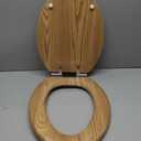 Elongated Toilet Seat Molded Wood Toilet Seat with Quietly Close and Quick Release Hinges, Easy to Install also Easy to Clean by Angol Shiold (Elongated, Original style)