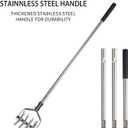 BARAYSTUS Rotary Cultivator Garden Tool, Adjustable Hand Tiller, Long Handle Cultivator for Aerating, Planting and Mixing Soil or Reseeding Grass