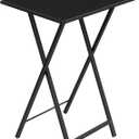 HOOBRO Folding TV Tray Table, Stable Snack Table for Small Space, Portable Sofa Side Table, Easy Assembly and Storage, Ideal for Snacks and Meals in Living Room, Black BK15BZ01