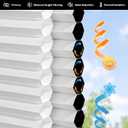 LazBlinds No Drill Cordless Day Night Cellular Shades, 29" W x 72" H, White