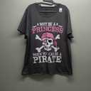 Funny Girl Gifts Why Be A Princess When You Can Be A Pirate T-Shirt (Small, Grey)