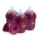 Herobility Anti-Colic Baby Bottles 5 oz / 140 ml Pack of 3 Newborn Baby Bottles, Slow Flow Plastic Bottles, Breast-Shaped Teat for Breastfed Babies, Small Baby Bottles, Swedish Design, Wonder Woman