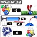 6 Pack Size 5/4/3 Soccer Balls for Training & Matches Official Size & Weight, Includes Carry Net, Needles, Air Pump Ideal for Youth and Adult Players
