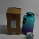 AQUAFIT 1 Gallon Water Bottle with Time Marker - Straw & Chug Lid - BPA Free Gym Water Bottle with Straw - Big Gallon Jug (Galaxy, 128 oz - 2 Lids)