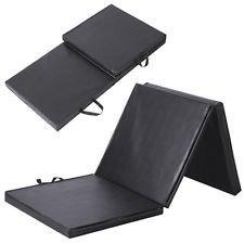 thick Foam Foldable Yoga Mat for Exercise, Fitness Training, Picnic, Travel and Home (Black, 72LX24WX2