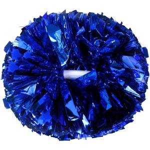 Lovecheer 2PCS/6PCS Metallic Pom Poms Cheerleading with Baton Handle Cheer Pompoms for Kids Adults Team Sports Spirit Party Cheering (Blue)
