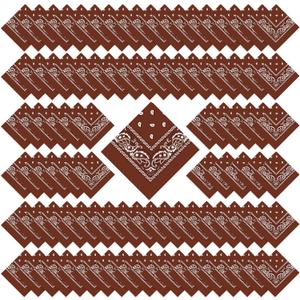 100 Pcs Bandanas Bulk Paisley Bandanas Cowboy Headband Scarf Face Mask for Men Women