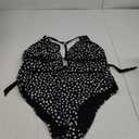 CUPSHE Plus Size Swimsuit for Women One Piece Bathing Suit Halter Cutout Strappy Irregular Dots Print, 3XL