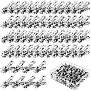 Aodaer 60 Pieces Stainless Steel Garden Clip with Strong Grip Heavy Duty Greenhouse Clips Anti-wind Garden Shed Film Shading Net Rod Clamps for Shade Cloth Plant Cover on Garden Hoops
