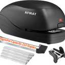 Electric Stapler for Desk, Automatic Stapler Desktop, Office Staplers Electric, AC or Battery Operated Staplers Heavy Duty Office Use, with Reload Reminder & Release Button, 25 Sheets Capacity, Black