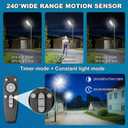 9500W Solar Street Light Outdoor Waterproof, 250000LM Large Commercial Light Solar Powered Dusk to Dawn LED Security Flood Lights with Remote/Motion Sensor, IP67 for Parking Lot/Garden/Yard