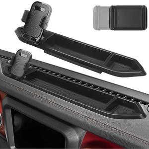 Phone Mount Holder for Jeep Wrangler JL JLU 2018-2023 & Gladiator JT 2020-2023 Multi-Mount Phone Holder Dash Tray System Kit with Extension Arm Metal Rod Accessories(Not for Oil-Electric 4xe)