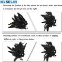 MYSEUNI 2025 New Black Masquerade Masks for Women with Feathers - Womens Mascarade Venetian Mask for Masquerade Party, Mardi Gras, Halloween Cosplay Prom, Christmas