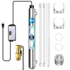 80W 120V, 12GPM Whole House UV Water Filter 3/4" MNPT Smart Flow Switch, Size: 80W-3/4IN