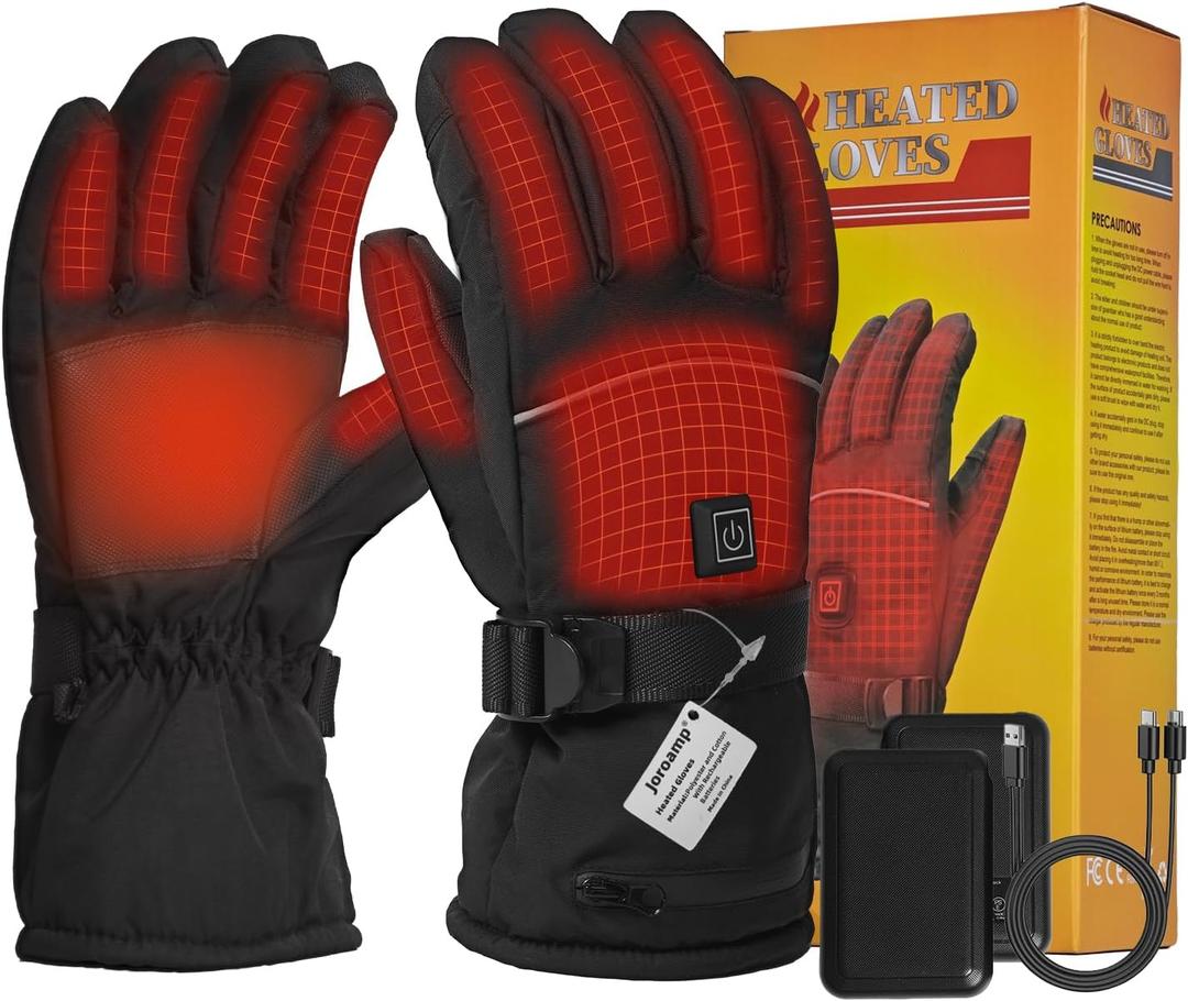 Heated Gloves, 5V 5000mAh Rechargeable Heated Gloves for Men Women, Waterproof & Upgrade Non-Slip with Touchscreen for Sports Outdoor Skiing Climbing Hiking Winter Handwarmer Gifts (Medium)