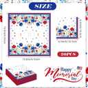 DPKOW 23Pcs 4th of July Banner Tablecloth Napkins Patriotic Decorations Fourth of July Bunting Banner 250th Anniversary American Tablecloth Napkins Memorial Day Decor Veterans Day Party Supplies