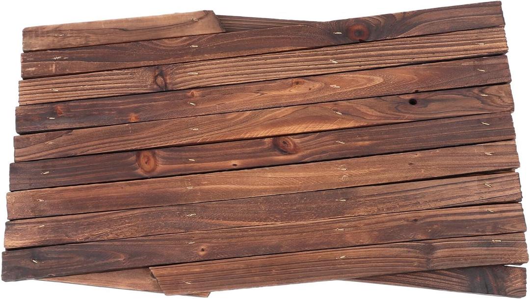 Expandable Wooden Lattice Fence Panel for Garden Decoration, 44cm High Thickened Anti-Corrosion Wood Trellis Enclosure for Outdoor Yard and Flower Bed Barrier