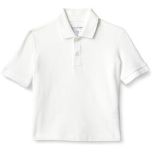 Amazon Essentials Boys and Toddlers' Cotton Spandex Pique Polo Shirt (White) XL