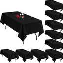 10 Pack Black Table Clothes for 8 Foot Rectangle Tables 60 x 126 Inch Black Tablecloth 8ft Tablecloths Linen Polyester Fabric Washable Table Cloth Rectangle Cover for Parties Wedding Banquet