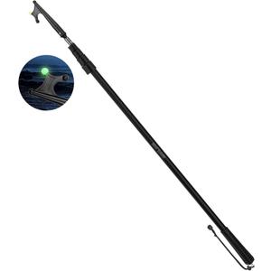 SANLIKE 15.5FT Aluminum Boat Hook, 5 Section Telescopic Dock Pole, Black