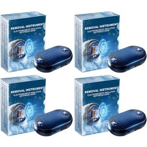 Electromagnetic Car Snow Removal Device,Auto Windshield Frost Guard, Hands-Free Ice Prevention Tool with Solar Charging, Portable Dash Mount for Winter Driving (4SETS)