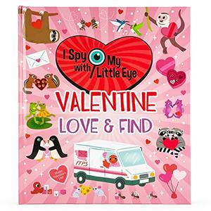 Pack Of 2 Valentine Love & Find - I Spy With My Little Eye Kids Search, Find, and Seek Activity Book, Ages 3, 4, 5, 6+