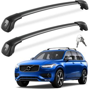 Lockable Roof Rack Cross Bars 260lbs Compatible with Volvo XC90 XC-90 2016-2025,Heavy Duty Aluminum Roof Rails Crossbars Cargo Bars Canoe Snowboard Rooftop Black Carrier Luggage