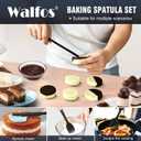 Walfos Silicone Spatula Set of 5 - (600F) High Heat Resistant Kitchen Scraper Spatulas, One-Pieces Seamless Design, Perfect for Cooking Mixing & Baking - BPA Free and Dishwasher Safe,black