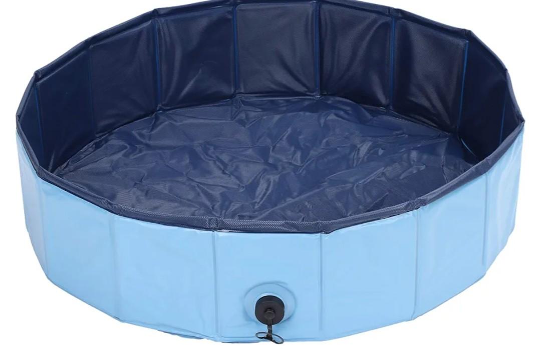 Pet Bathtub, Foldable Anti-Slip Pet Leakproof Bathtub, Portable for Cats Dogs Children(S, Blue)