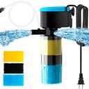 AquaMiracle Submersible Aquarium Filter 3-Stage in-Tank Filter with Dual Water Outlet & Aeration, 130GPH Internal Fish Tank Filter for 10-30 Gallon Aquariums