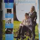 Medline Ultra Lightweight Transport Wheelchair for Adults, Foldable, 19-Inch Seat Width, Red Frame, Black Upholstery