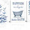 sechars Botanical Plant Canvas Wall Art Minimalist Boho Leaves Painting Pictures Decor Modern Blue Bathroom Decoration (Blue)