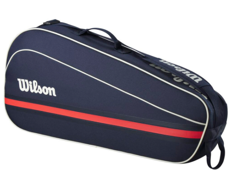 WILSON 2025 Team Tennis Racket Bags (Holds up to 3 Rackets, Oats/Red)