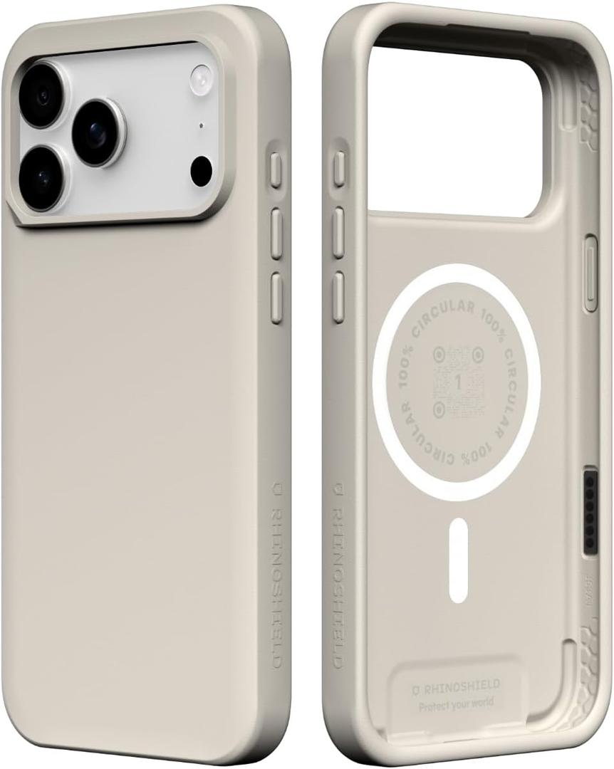 RhinoShield Phone Case Compatible with MagSafe for iPhone 17 Pro Max | SolidX - Reinforced Shock-Absorbing Protection, Minimal and Slim Design with Military Grade Drop Protection - Shell Beige