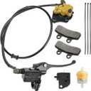 FVRITO Front Disc Hydraulic Brake Master Cylinder Caliper Assembly and Pads for 50cc 70cc 90cc 110cc 125cc SSR Apollo RFZ Taotao Coolster SDG 107 Thumpstar Pitster Pro DHZ Chinese Pit Dirt Bike Parts (Black+Gold)