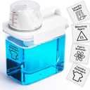 Laundry Detergent Dispenser-1 Pack, 37 oz Detergent Dispenser with 4 Removable Labels, Laundry Soap Dispenser for Laundry Room Organization and Storage, BPA Free & PET Plastic Clear