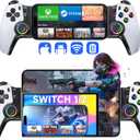 Mobile Gaming Controller for iPhone 15/16 Series/Android/Switch 2/Switch/OLED/iPad Mini, Wireless Phone Controller with Hall Joysticks/Hall Triggers/LED, Support Xbox Cloud, Steam Link, Call of Duty