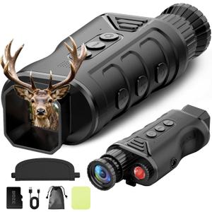 Night Vision Monocular, 2026 Upgraded Portable Handheld Scope for Hunting, Camping, Digital Infrared Night Vision Goggles with 16X Zoom and 2500mAh Battery, Support 1080P Camera & Video Recording (Black)