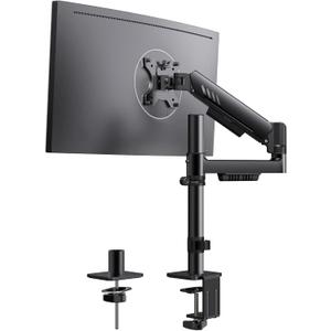 ErGear Single Monitor Arm, Adjustable Desk Gaming Monitor Mount for 13-34 Screens, Up to 19.8 lbs, Enhanced Stability with Integrated C-Clamp, Upgraded Cable Management, VESA 75x75/100x100mm, Black