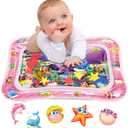 Infinno Tummy Time Water Mat for Babies, Baby Toys for 3 6 9 Months Girls and Boys Sensory Development, Great Gift Idea for Newborns (Pink)