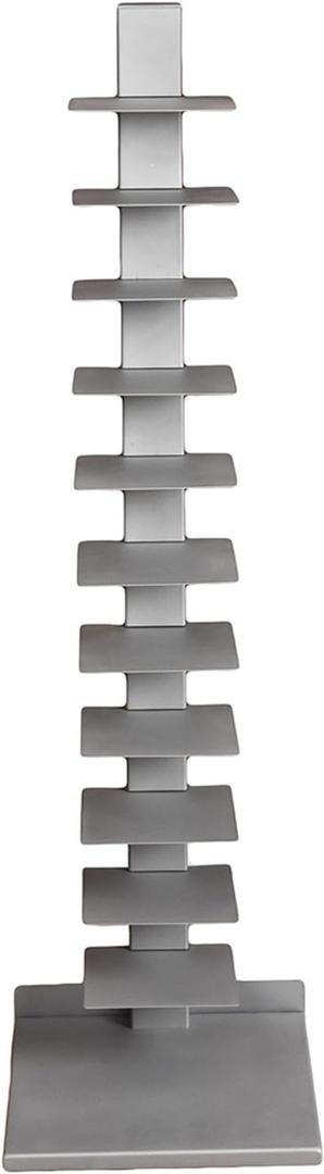 SEI Furniture 11- shelf Metal Spine Book Tower, Silver