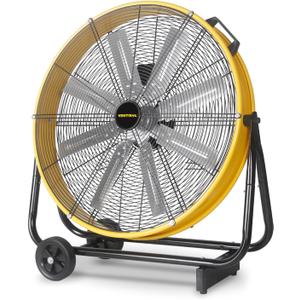 VENTISOL 24 Inch Industrial Floor Drum Fan, 9500 CFM Heavy Duty Floor Fan with 8 Blades, 3-Speed High Velocity Shop Fan, Metal Fans for Warehouse, Patios, Garage
