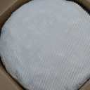 HIGOGOGO Round Stuffed Pouf Ottoman, Corduroy Poufs with Foam Chunk Filling, Furry and Fluffy Pouf Foot Stool Storage Ottoman, 20 X 15 Floor Poufs Foot Rest for Living Room, Beige