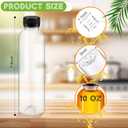 Dandat 50 Pcs 10 oz Clear Plastic Juice Bottles with Caps Reusable Empty Sensory Bottles Bulk Disposable Drink Storage Containers for Juicing, Drinking and Other Beverages
