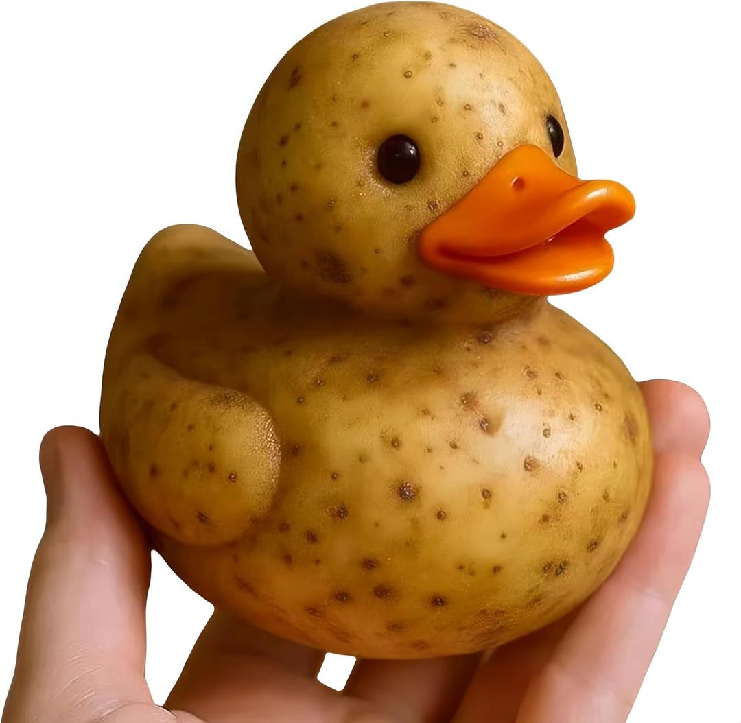 Potato Duck - Vegetable Duck Figurine, Funny Vegetable Ducks Statue Resin Veggie Ducks Gifts for Dashboard Home Office Desktop Car Accessories